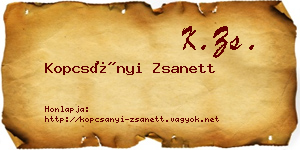 Kopcsányi Zsanett névjegykártya