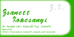 zsanett kopcsanyi business card